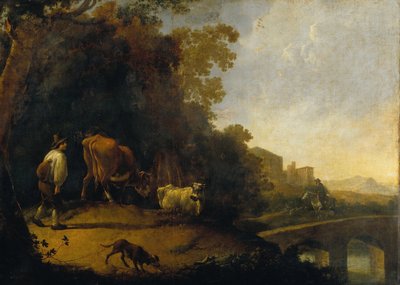 Holandés - Un hombre conduciendo vacas de Unbekannt Unbekannt